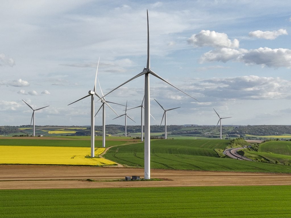 wind site in Poland - Drone view